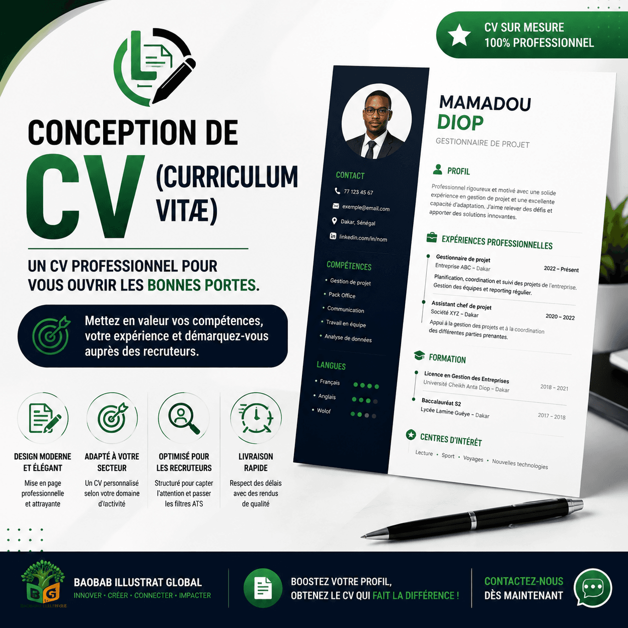 CV professionnels sur mesure